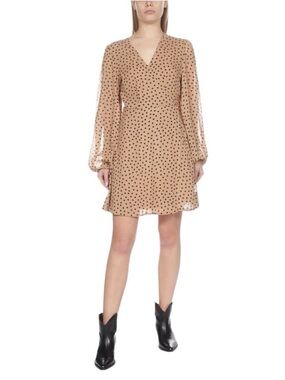 Ganni Beige Polka Dot Mini Dress - Size 36